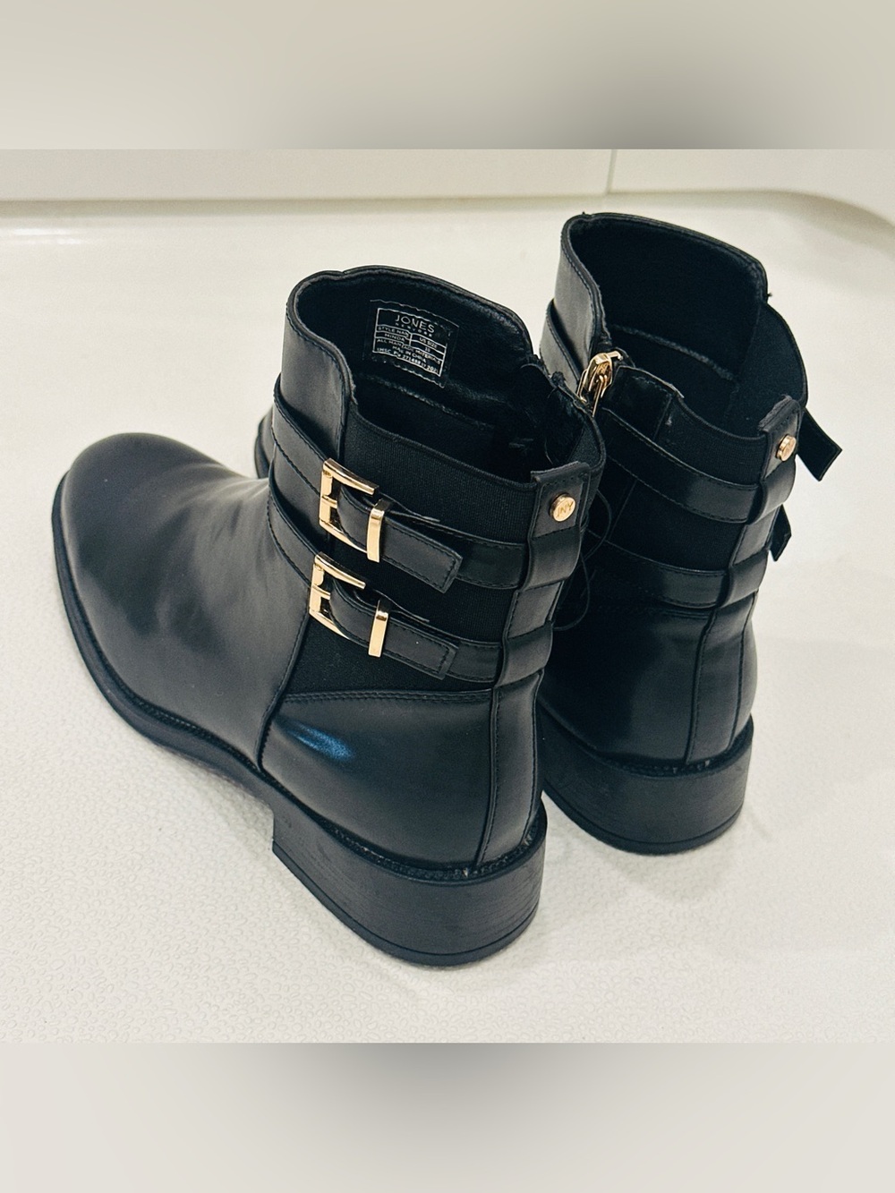 🔥Jones New York Black Leather Minda Ankle Boots / Size 10🖤 - Picture 5 of 7